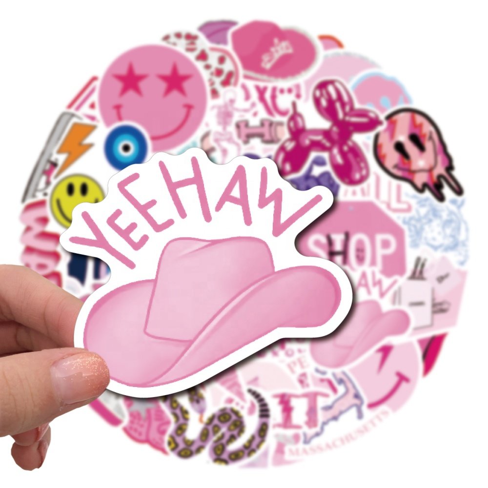 Wholesale 50pcs Random Cute Vinyl Sticker Packs Custom Pvc Waterproof Die Cut Stickers For Laptop Skateboard DIY Decoration