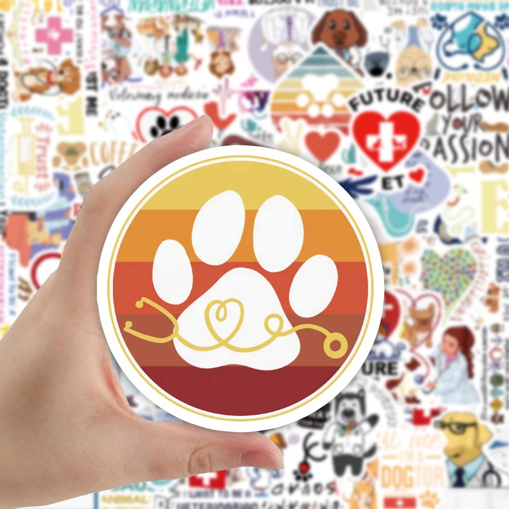 Wholesale 50pcs Random Cute Vinyl Sticker Packs Custom Pvc Waterproof Die Cut Stickers For Laptop Skateboard DIY Decoration