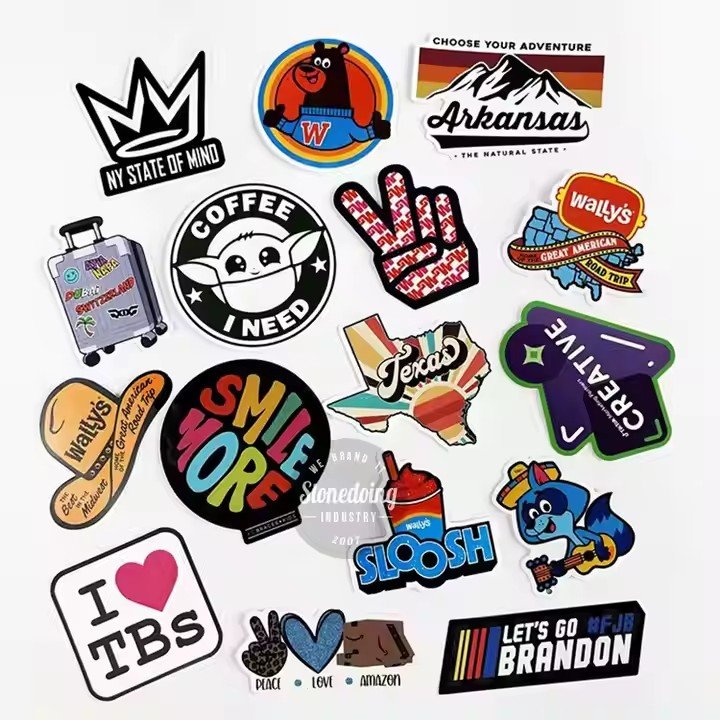 UV Resist Weatherproof Logo Label Stickers Custom Printing Self-Adhesive Durable Die Cut Logo Vinyl PVC Label Stickers