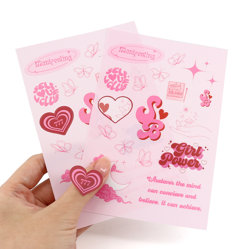 Custom Design Personalized Logo Self Adhesive Waterproof PVC Vinyl Cartoon Kiss Cut Sticker Sheet