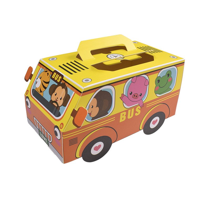 New spot creative cartoon car toys candy gifts children's Day snack packaging portable packaging color box