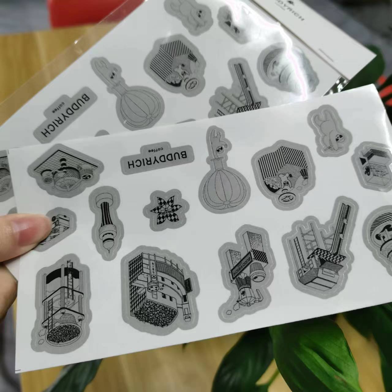 Custom Wholesale Cute Diary Stickers Scrapbooking Coffee Flower journal Planner Japanese Kawaii Decorative Stationery Sticker