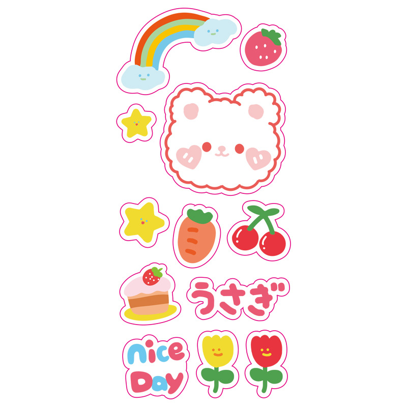 Custom design Die Cut Waterproof cartoon sticker for laptop Vinyl Adhesive Print die cut sticker