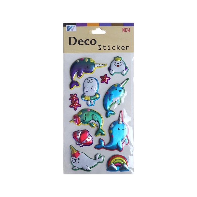 Hot sale cute cartoon pattern stickers 3d wall decoration plastic stickers