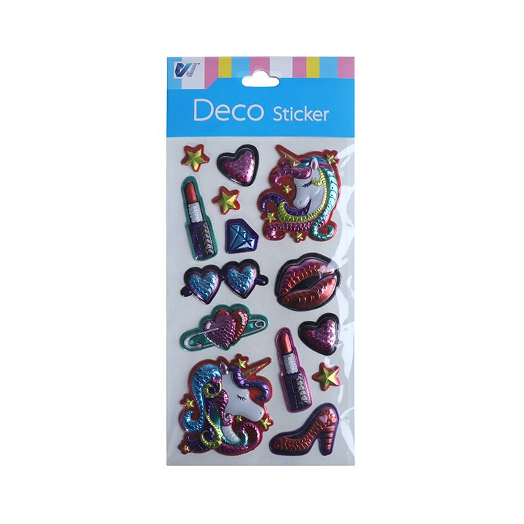 Hot sale cute cartoon pattern stickers 3d wall decoration plastic stickers