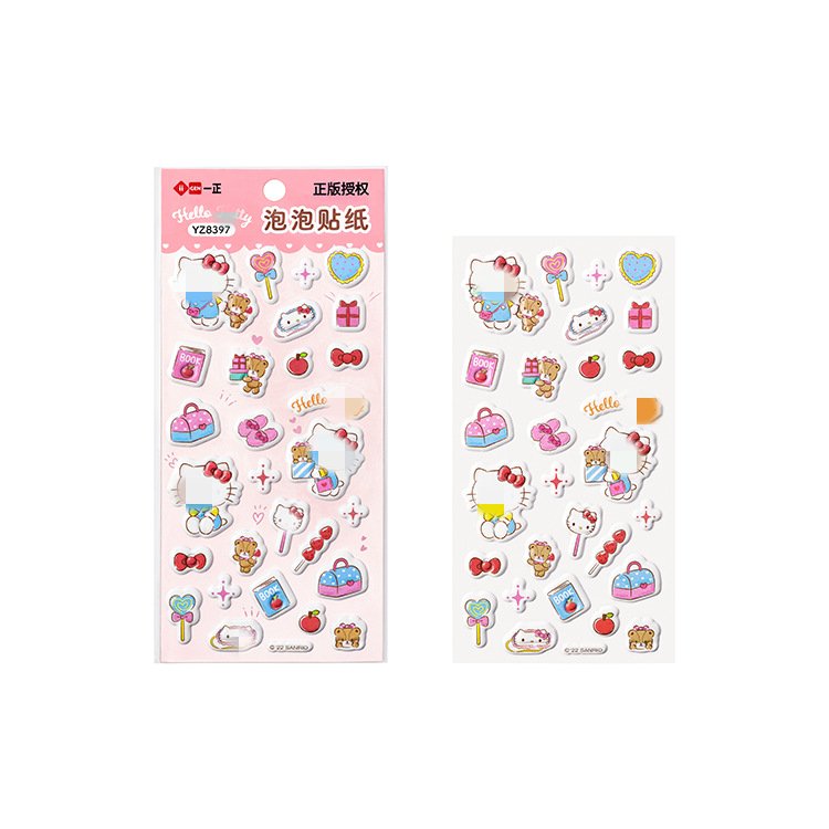 New Arrivals Sanrios Cute Children's Cartoon Stickers Wholesale Bubble Reward Stickers for Students for DIY Projects