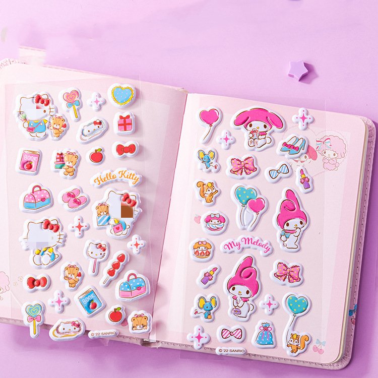 New Arrivals Sanrios Cute Children's Cartoon Stickers Wholesale Bubble Reward Stickers for Students for DIY Projects