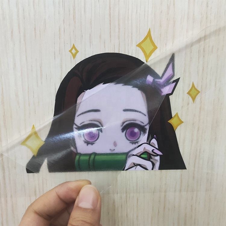 Custom Die Cut Waterproof Demon Slayer Anime Car Window Peeker Sticker