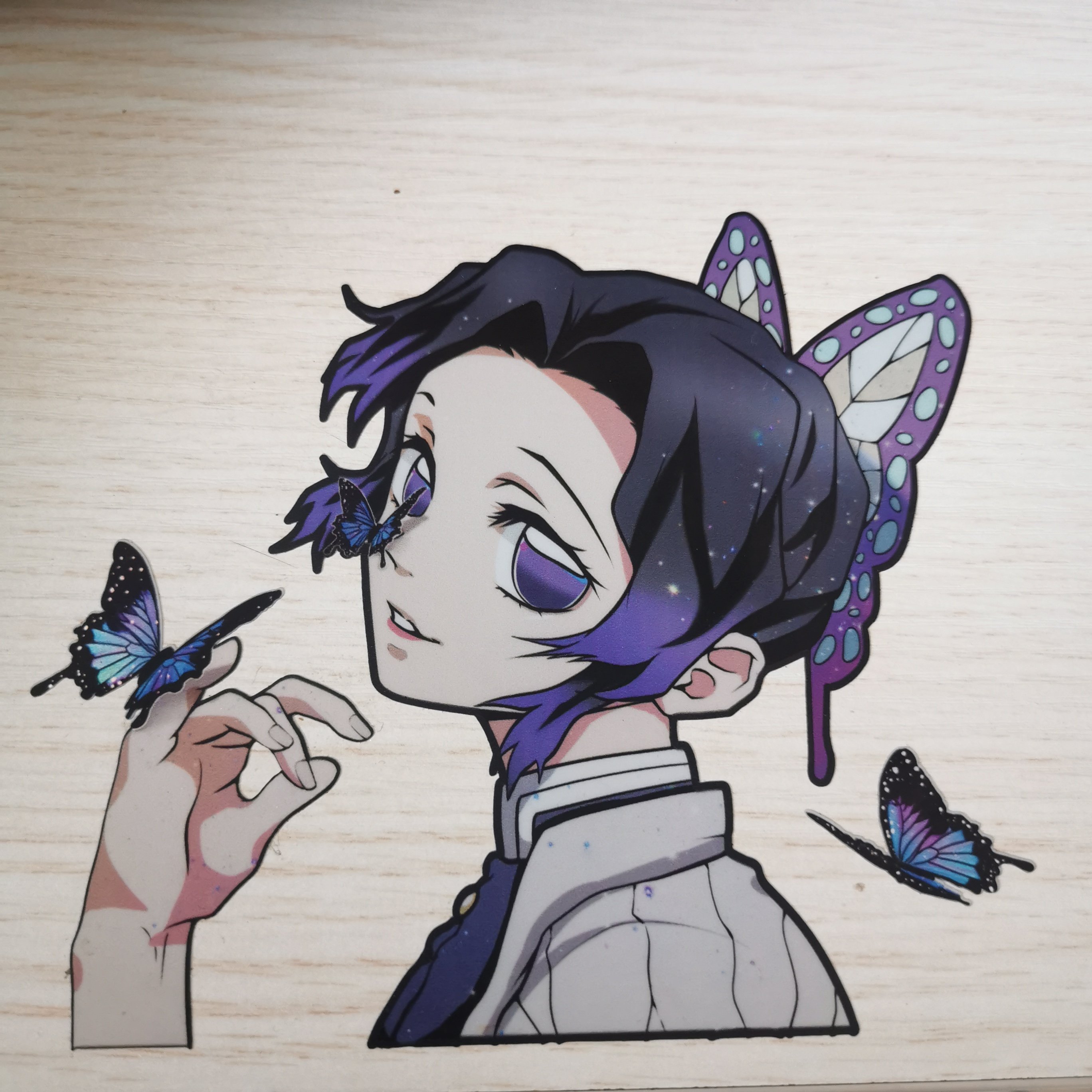 Custom Die Cut Waterproof Demon Slayer Anime Car Window Peeker Sticker