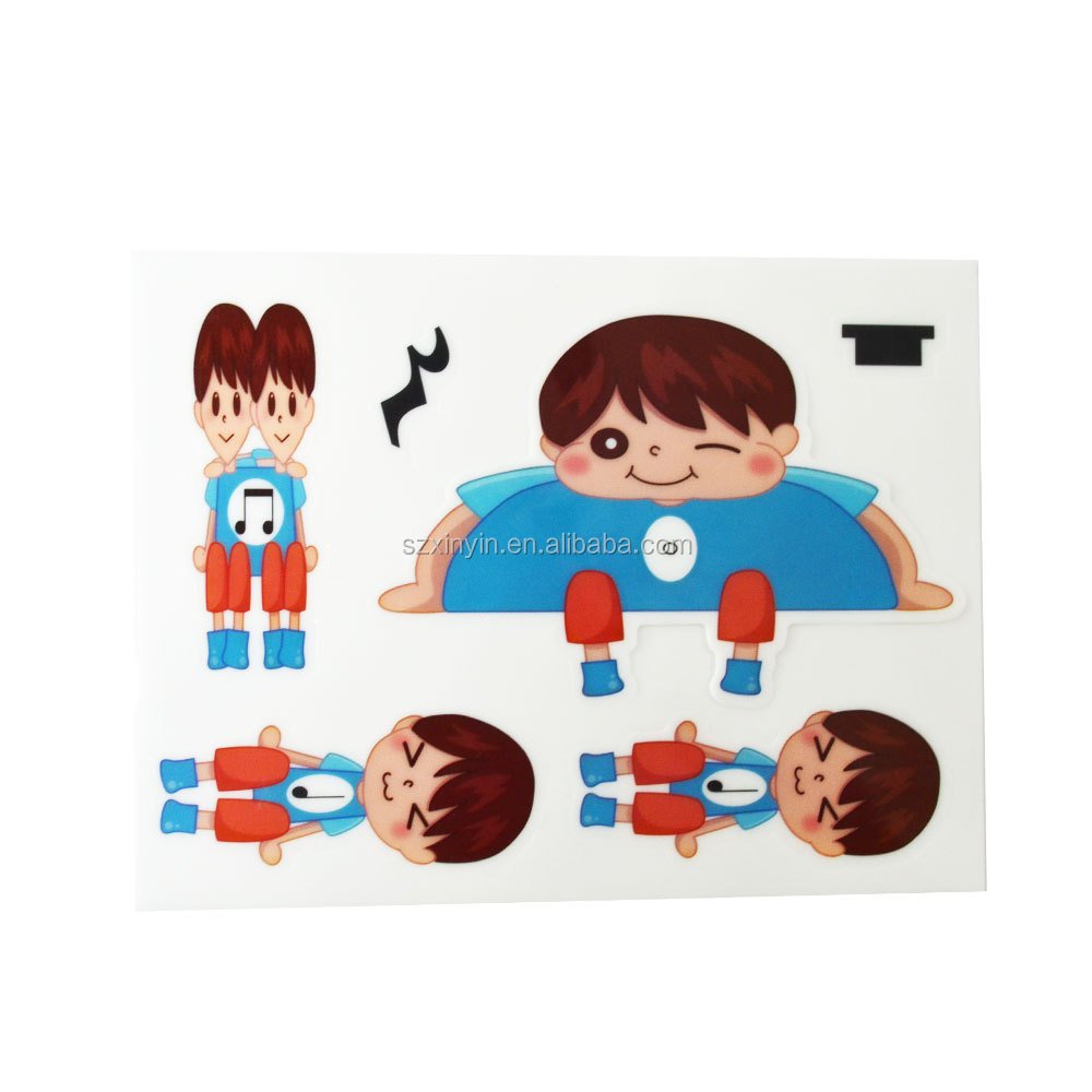 Custom adhesive cartoon TPE sticker for kids