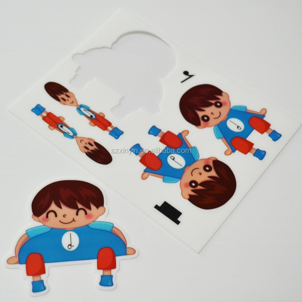 Custom adhesive cartoon TPE sticker for kids
