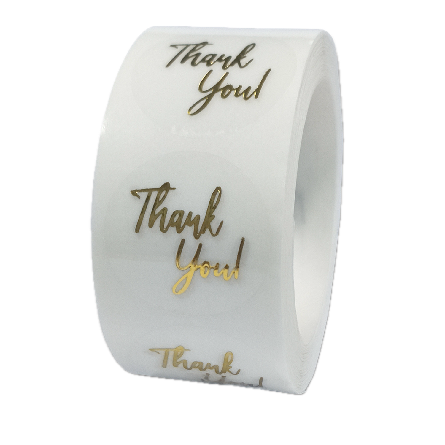 Custom Printing Waterproof Self Adhesive Gold Foil Thankyou Round Stickers Labels
