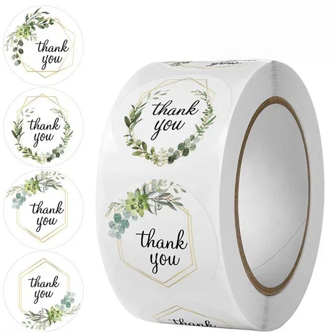 Custom Printing Waterproof Self Adhesive Gold Foil Thankyou Round Stickers Labels