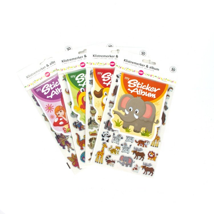 Cute kids cartoon animals shaped Vinyl Stickers holographic custom die cut Plastic Sticker for Party Favor Decoration