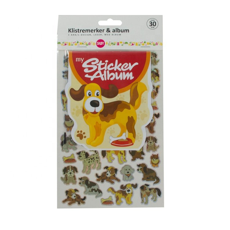 Cute kids cartoon animals shaped Vinyl Stickers holographic custom die cut Plastic Sticker for Party Favor Decoration