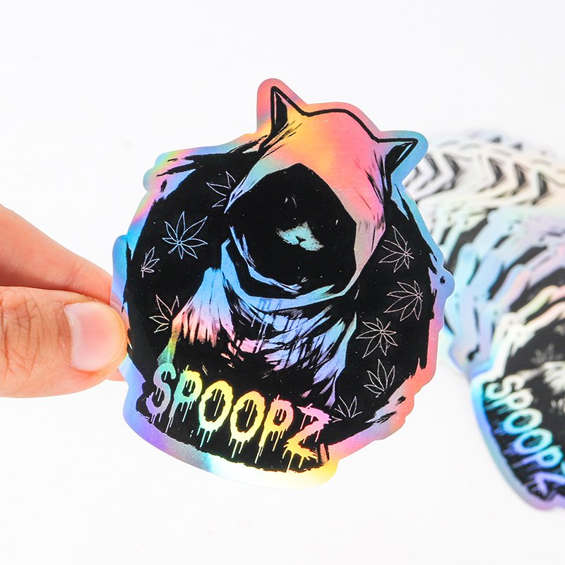 Printing Adhesive Stickers Die Cut PVC Holographic Sticker Cartoon Self Adhesive Waterproof Custom Logo Vinyl Stickers