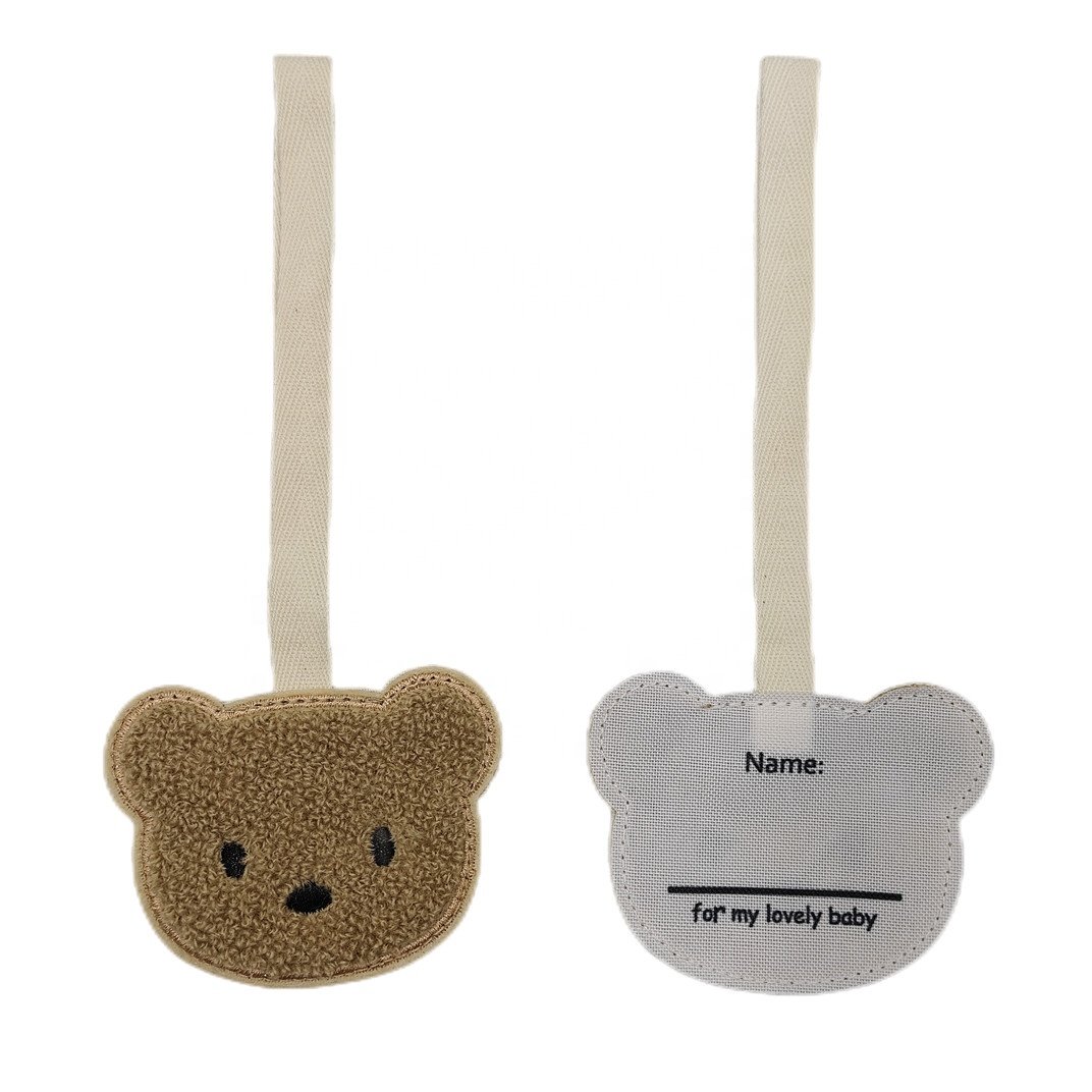 Wholesale Cute Cartoon Plush Bear Kid Name Sticker Backpack Pendant Ornament Anime Baby Name Tag