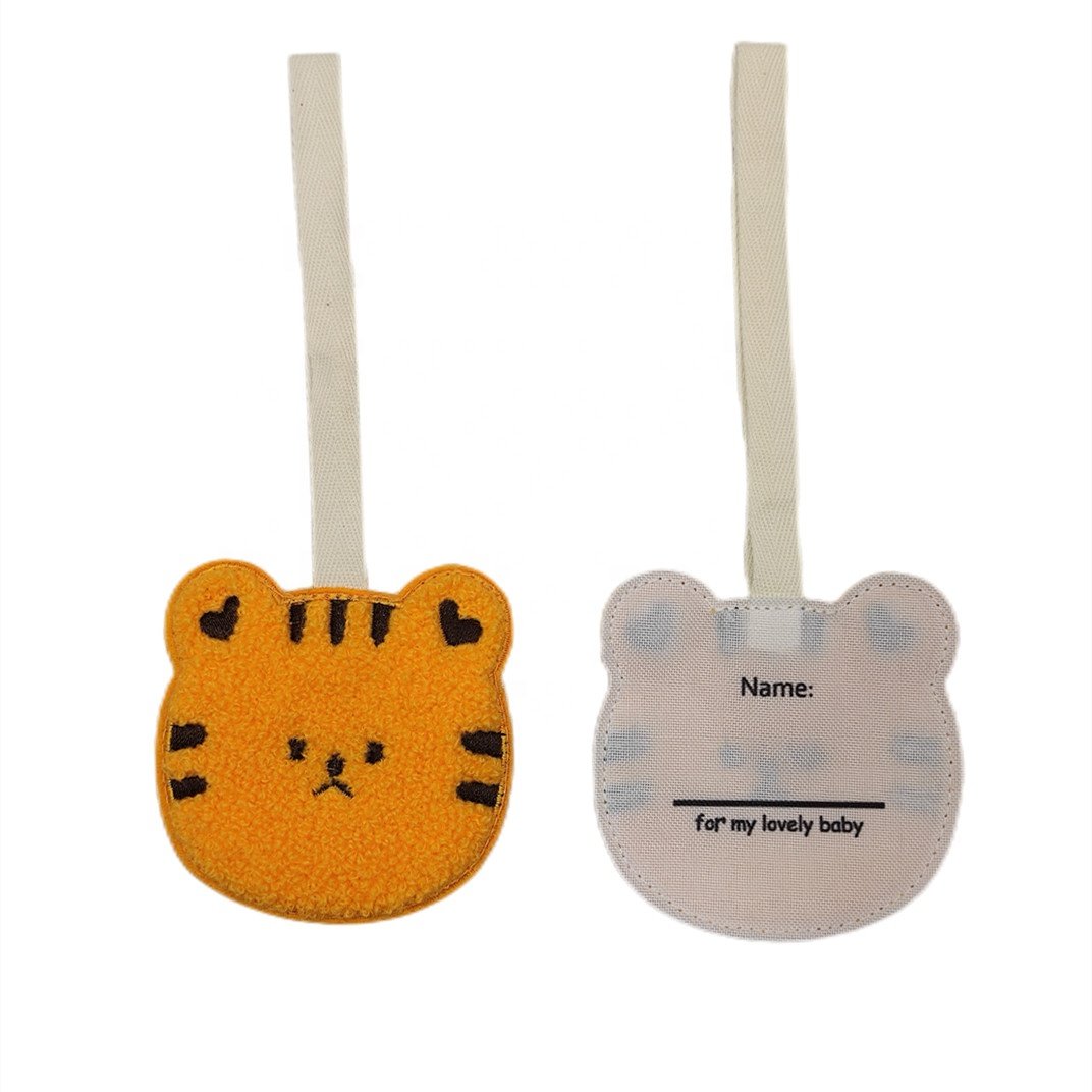 Wholesale Cute Cartoon Plush Bear Kid Name Sticker Backpack Pendant Ornament Anime Baby Name Tag