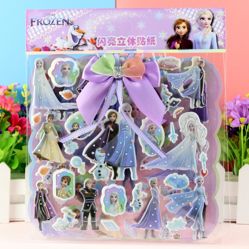 Double-layer Three-dimensional Princess cartoon foam stickers for girls with bobby pins