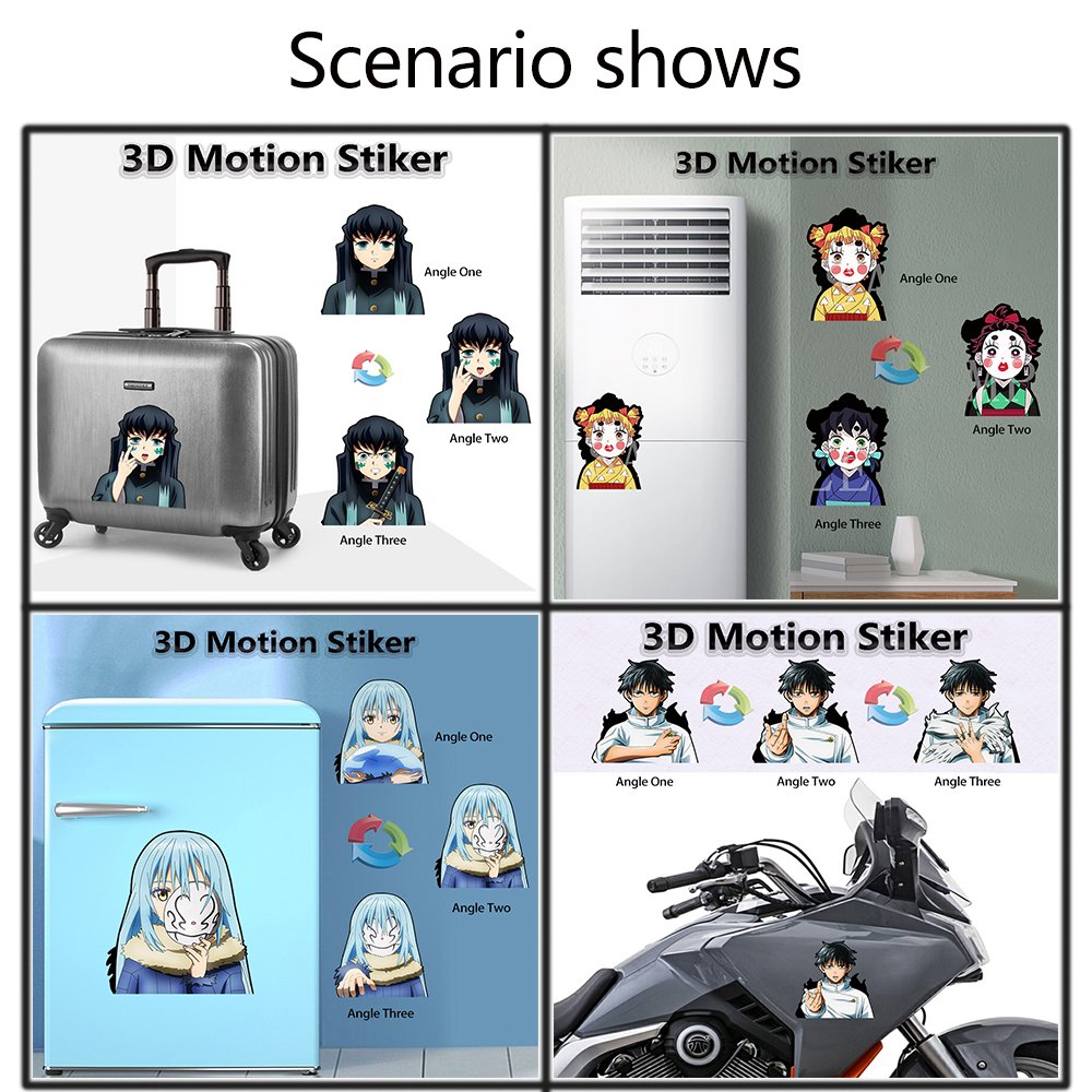 Waterproof Cartoon Stickers Uchia Narutos Motion Sticker Lenticular 3D Anime Sticker for Car Laptop Refrigerator