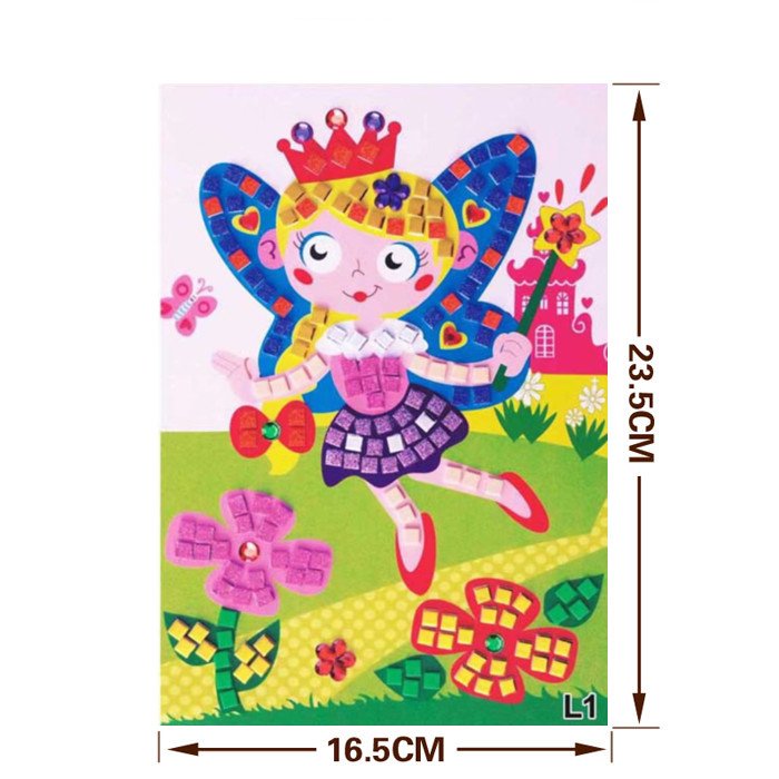 R-01-12 Big Gem Stickers Kindergarten Educational Puzzle Toys Mosaic EVA Sticker For Kids