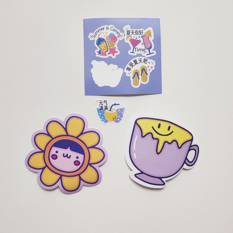 Custom Adhesive Decorative Cartoon Logo Waterproof Vinyl Die Cut Sticker