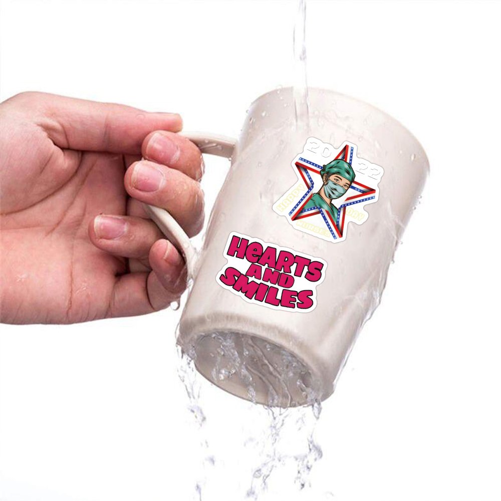 50pcs Waterproof International Nurses Day Sticker Custom logo Mobile Water Bottle Luggage Laptop Cartoon Medical staff Stickers