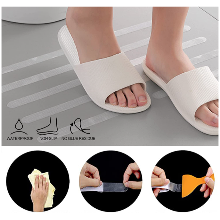 Safety Shower Treads Strips Peva Non Slip Bathroom Floor Tile Bathtub Stickers Non-Slip Grip Bath Sticker Tape For Kids