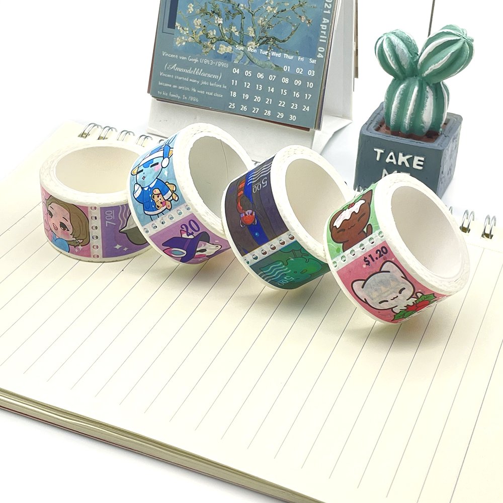 Hot Selling Cute Cartoon Stickers Adhesive Tape For Interior Decoration Washi Tape