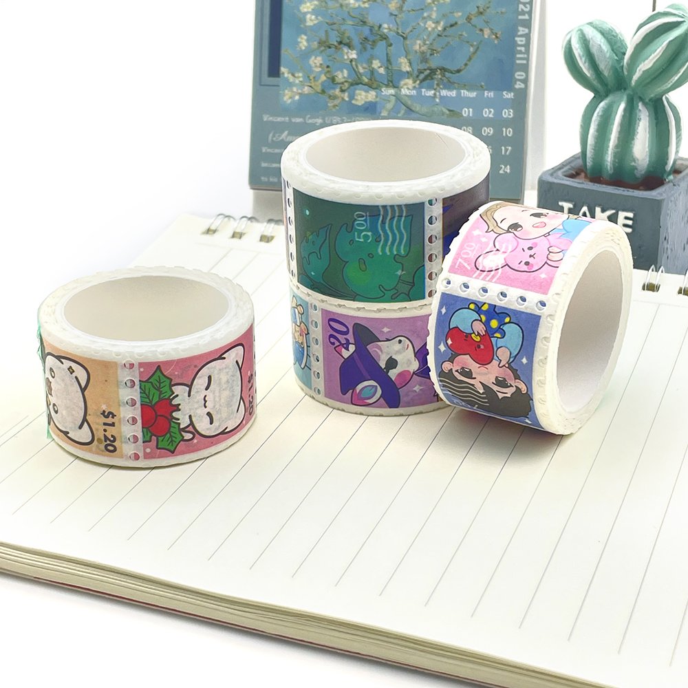 Hot Selling Cute Cartoon Stickers Adhesive Tape For Interior Decoration Washi Tape