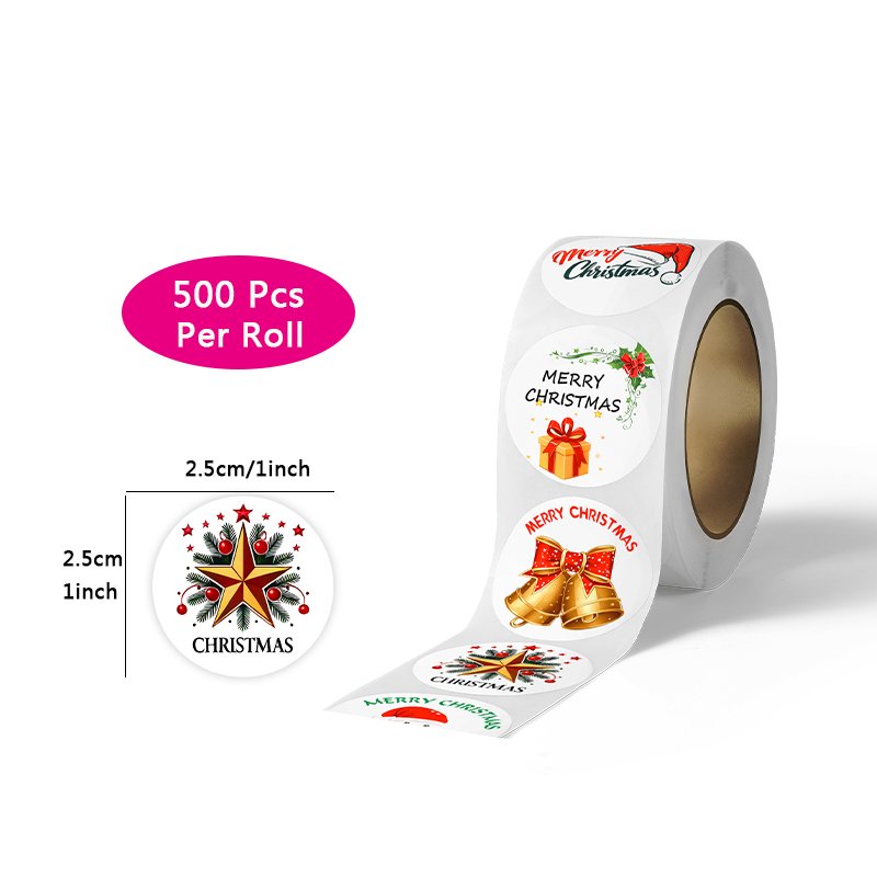 Merry Christmas label cartoon pattern Christmas sticker decoration label customized label stickers