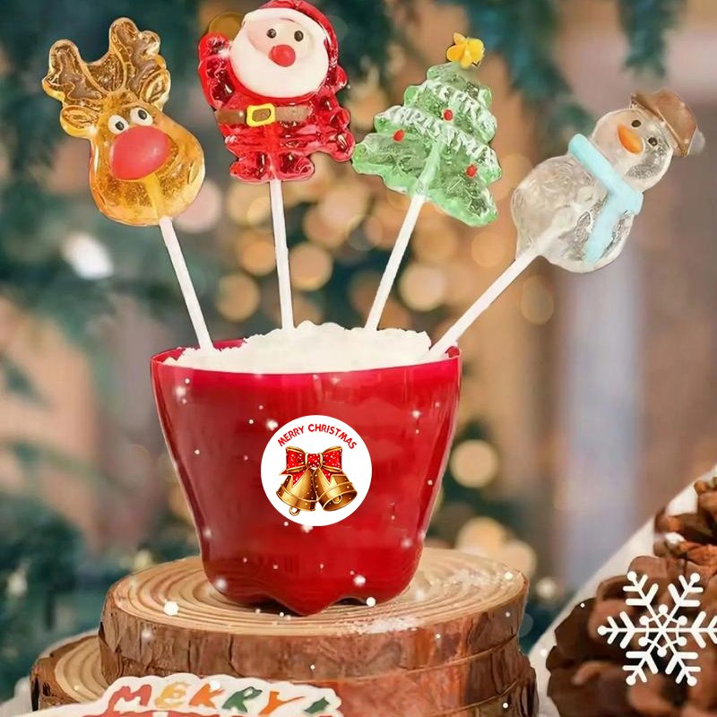 Merry Christmas label cartoon pattern Christmas sticker decoration label customized label stickers