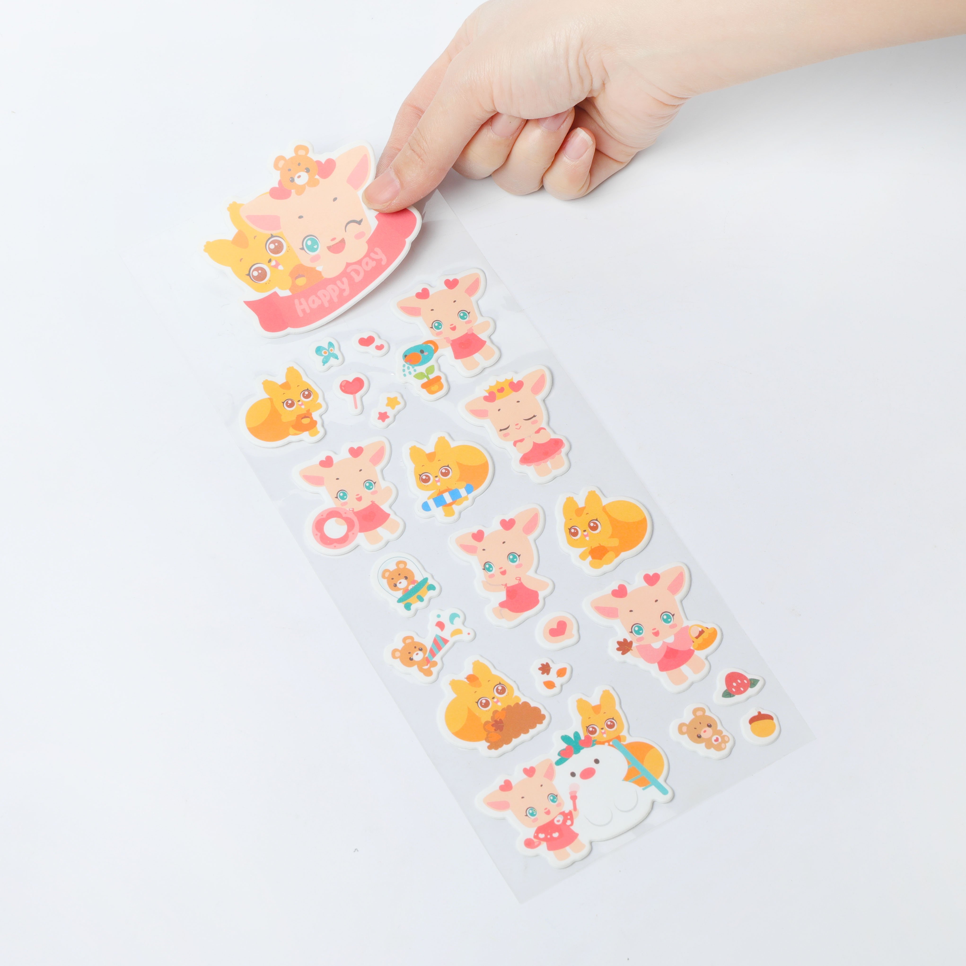1mm scrapbooking custom foam puffy stickers printing cartoon sticker sheet for kids