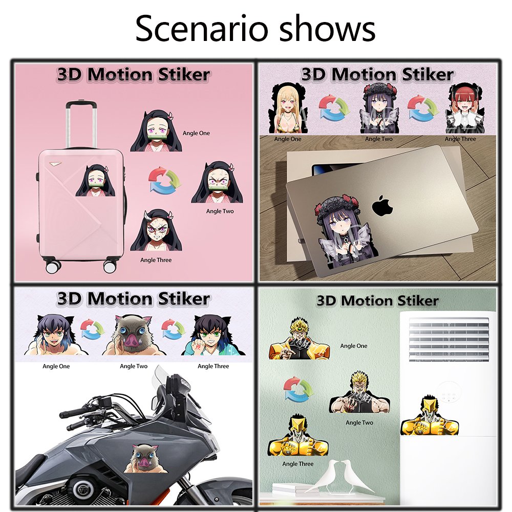 Cartoon Stickers Waterproof Narutos Itachi Anime Sticker 3D Lenticular Motion Sticker for Car Laptop Refrigerator