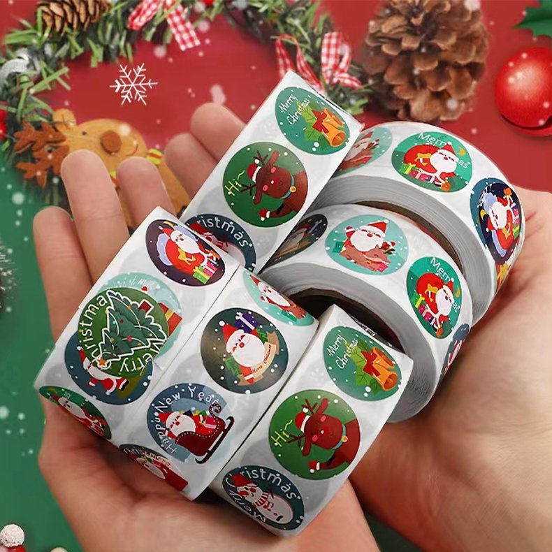 Christmas stickers kids diy cartoon sticker make a xmas tree label gift decoration decal custom die cut vinyl stickers