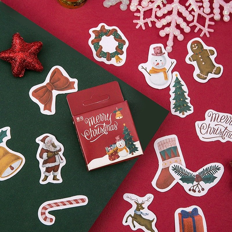 Christmas stickers kids diy cartoon sticker make a xmas tree label gift decoration decal custom die cut vinyl stickers