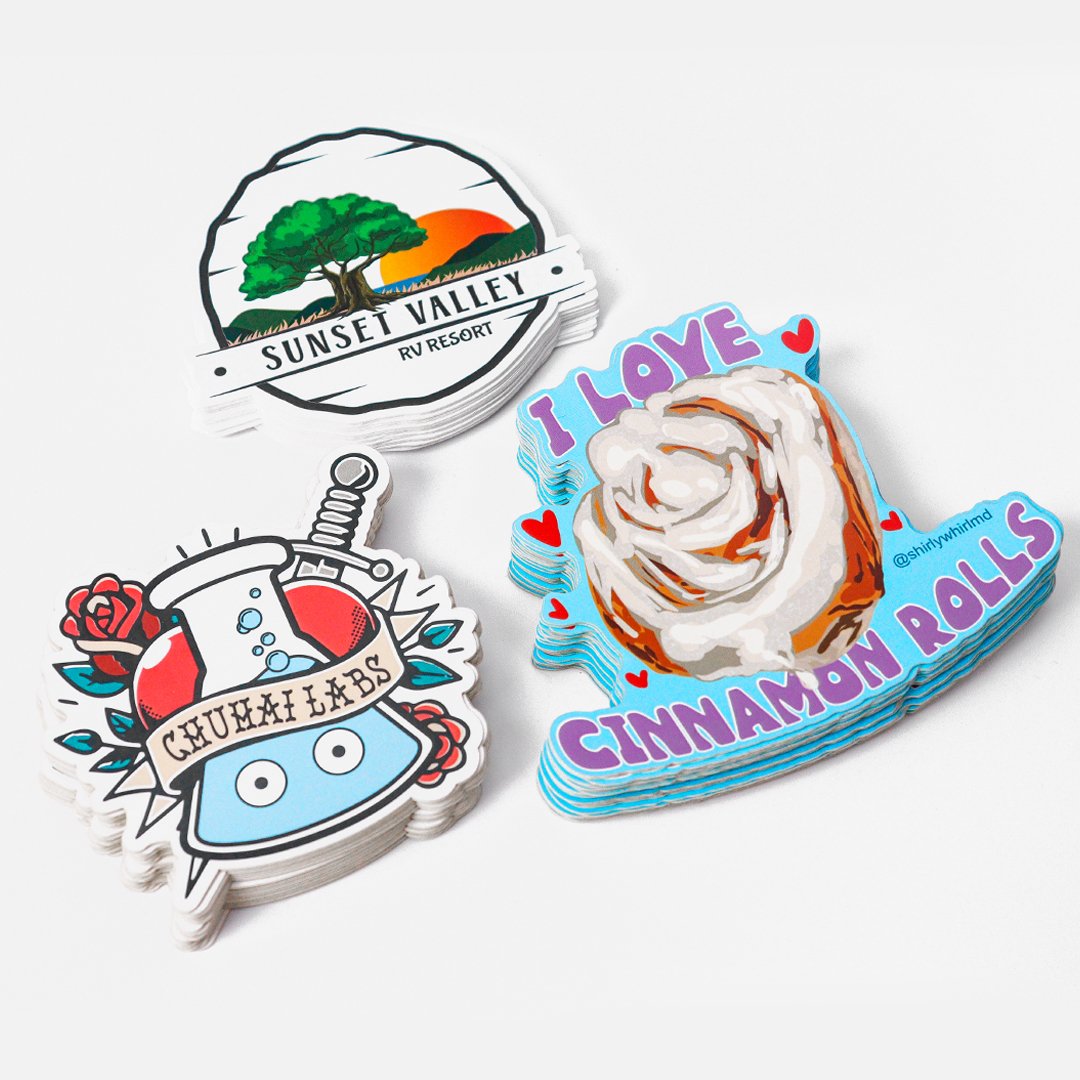 Custom printing vinyl self adhesive waterproof label hologram decorative cartoon logo sticker sheet die cut sticker