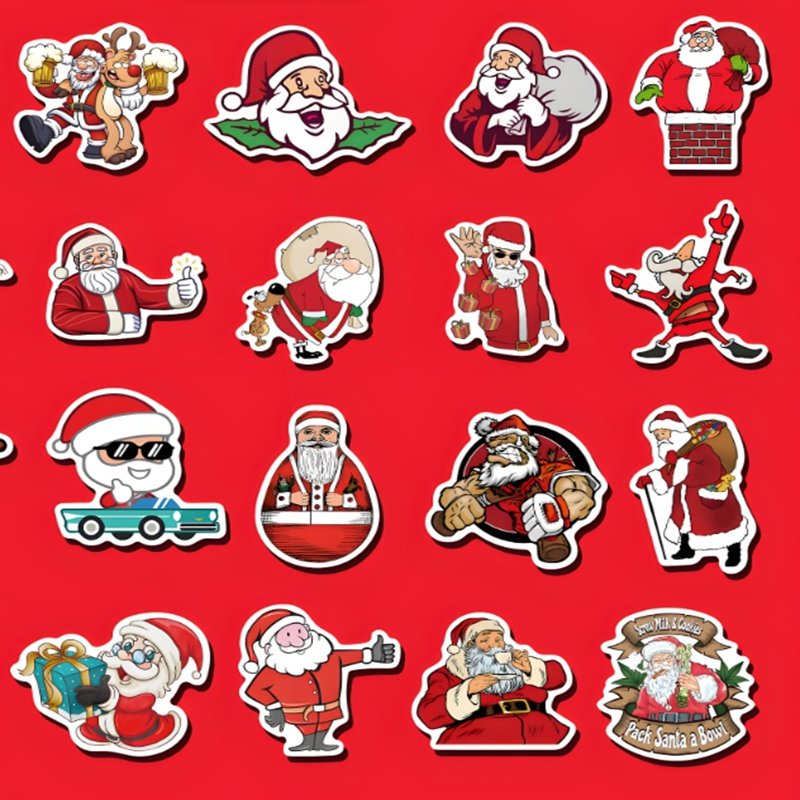 Custom Cartoon Label Vinyl Christmas Stickers 1Inch 1.5 Inch Thank You Sticker Paper Roll & Sheet For Small Business
