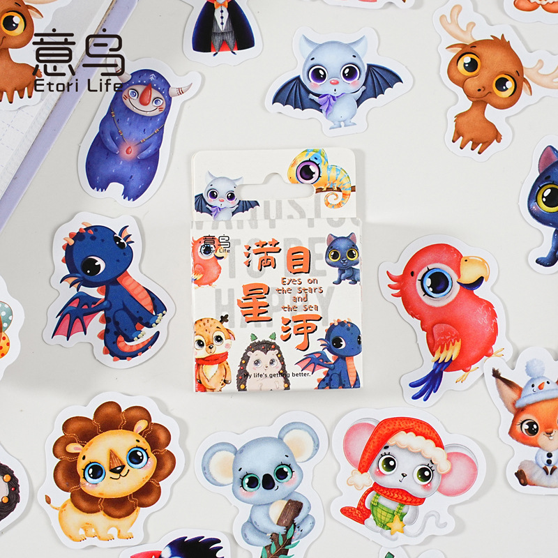 46 stickers per box full of starry stars Korean cute cartoon hand account decoration sealing stickers