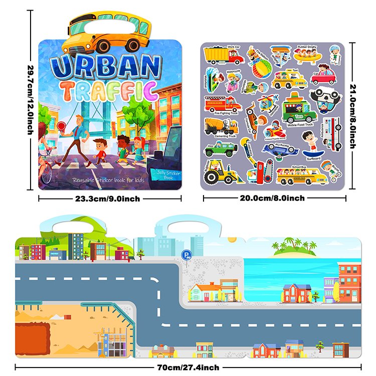 cartoon sticker book puzzle children's intelligence early education toy puffy stickers