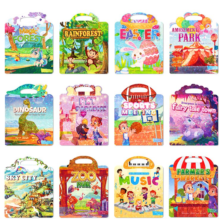 cartoon sticker book puzzle children's intelligence early education toy puffy stickers