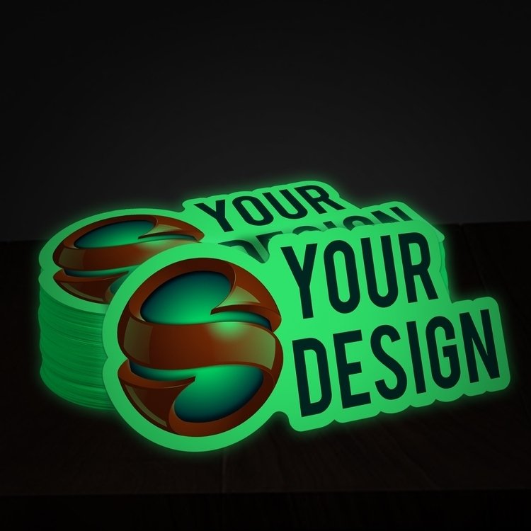 Custom Printed Glow In The Dark Vinyl Sticker Decals Colorful Waterproof Glow In The Dark Die Cut Stickers