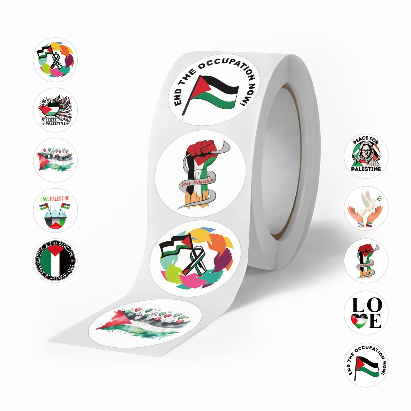500 stickers/rolls cartoon Palestine roll kindergarten reward decorative sealing wholesale