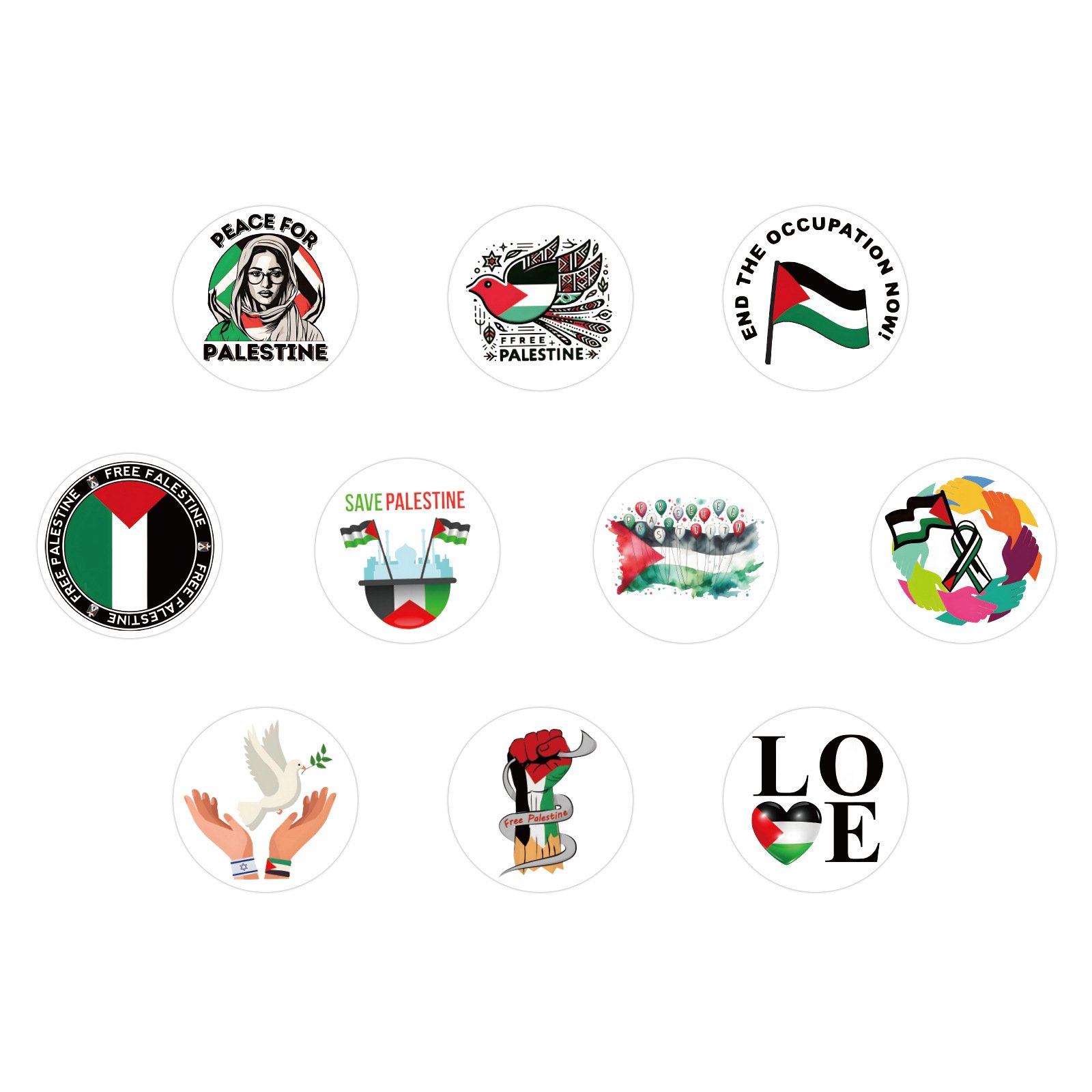 500 stickers/rolls cartoon Palestine roll kindergarten reward decorative sealing wholesale