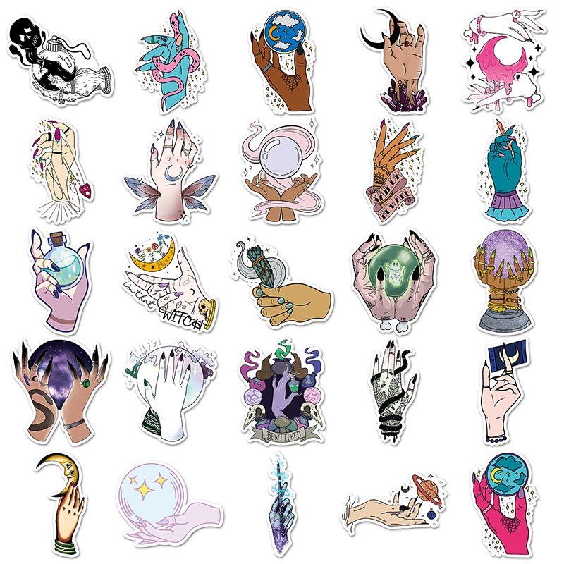 50Pcs High Quality Vinyl Waterproof Cartoon Animal Sticker Decorations Gothic Hand Sticker