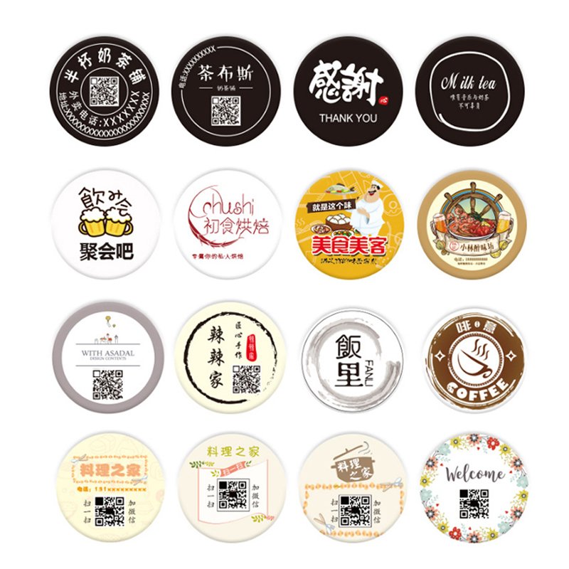 Chinese factory Custom Cheap low MOQ round logo cartoon sticker die cut animal sticker printing