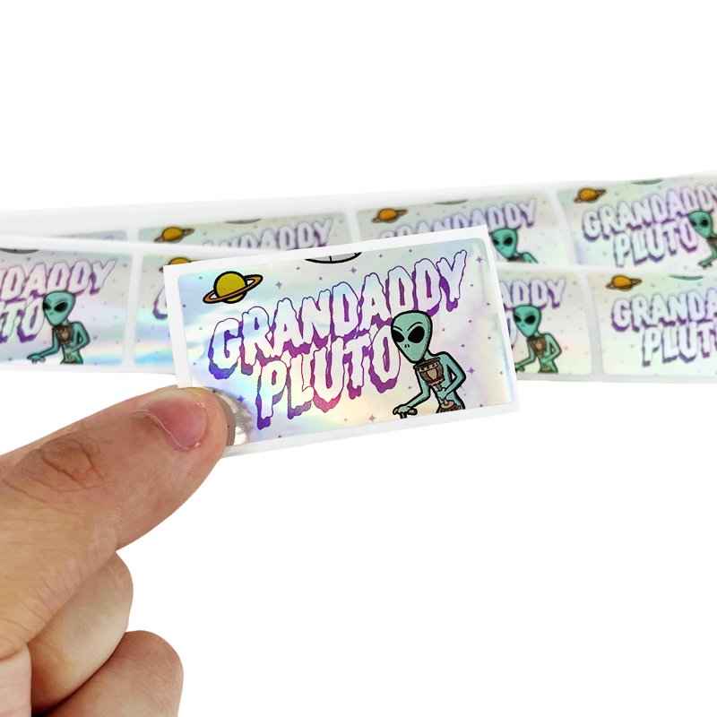Custom printed Deluxe wholesale vinyl holographic laser label packaging stickers