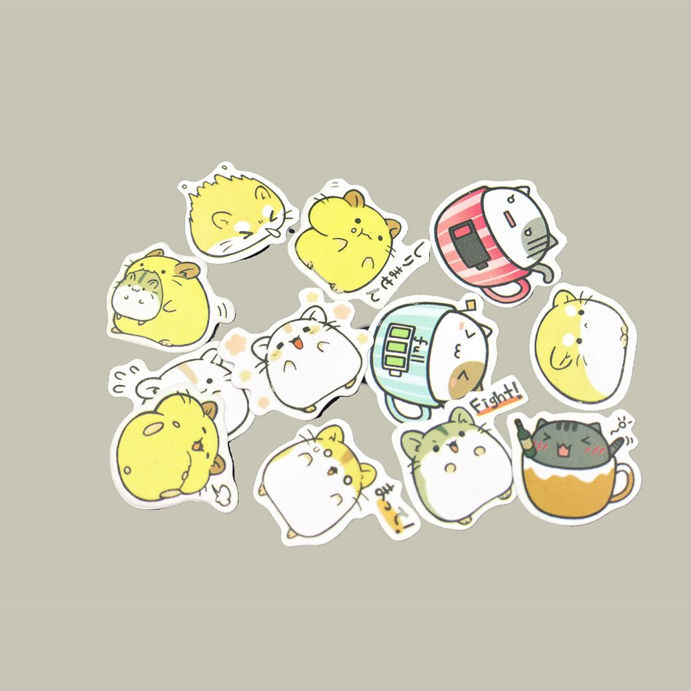 Custom Die-Cut Durable Plastic Adhesive Stickers Waterproof Kids Cute Doodle Cartoons in Various Colors