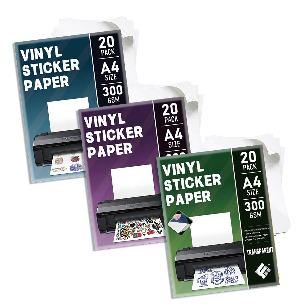 Wholesale Fanyi Self Adhesive For Printer Matte Waterproof Film Glossy Pet Vinyl Inkjet Blank Transparent Sticker Paper A4