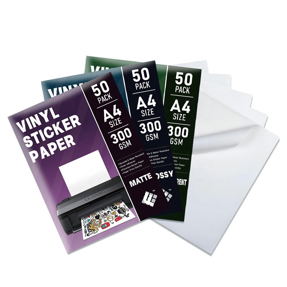 Wholesale Fanyi Self Adhesive For Printer Matte Waterproof Film Glossy Pet Vinyl Inkjet Blank Transparent Sticker Paper A4